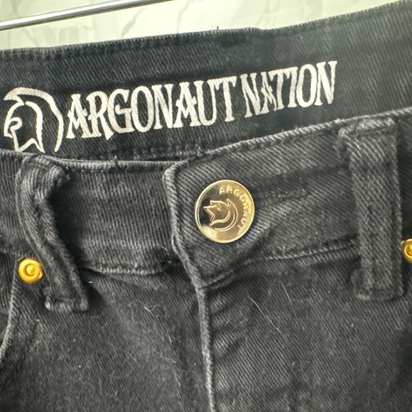 Argonaut Nation Black Moto Distressed Skinny Jeans - Size 32x32 Streetwear Gold - Picture 4 of 6